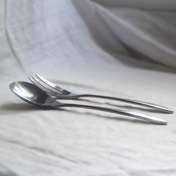 Oxford Hall LIBRA Serving Utensil Fork + Spoon Large Stainless Korea - Picture 4 of 12